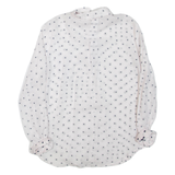 ZARA Womens Printed Shirt White Collared Long Sleeve Spotted M