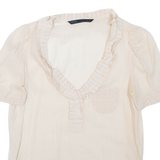 ZARA Womens Top Beige V-Neck S