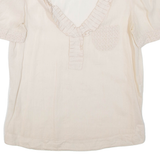 ZARA Womens Top Beige V-Neck S