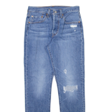 LEVI'S 501S Jeans Big E Distressed Mens Blue Skinny Straight W26 L30