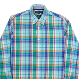 TOMMY HILFIGER Mens Shirt Blue Check Long Sleeve S