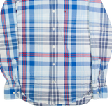 TOMMY HILFIGER Mens Shirt Blue Check Long Sleeve S