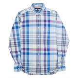 TOMMY HILFIGER Mens Shirt Blue Check Long Sleeve S