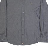 PRETTY GREEN Mens Plain Shirt Grey Long Sleeve M