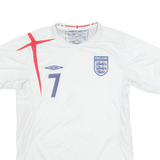 UMBRO England FC Mens Football Shirt Jersey White Crew Neck M