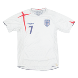 UMBRO England FC Mens Football Shirt Jersey White Crew Neck M