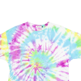 REWORK Womens Tie Dye T-Shirt Blue Crew Neck L