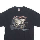 MELO COTTON Boat Mens T-Shirt Black Crew Neck M
