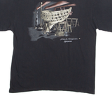 MELO COTTON Boat Mens T-Shirt Black Crew Neck M
