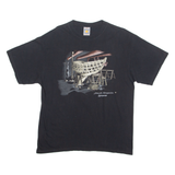 MELO COTTON Boat Mens T-Shirt Black Crew Neck M