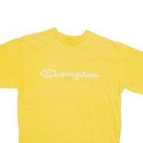 CHAMPION Mens T-Shirt Yellow Crew Neck M