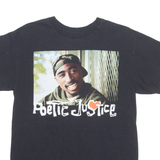 POETIC JUSTICE TUPAC Mens Band T-Shirt Black Crew Neck M