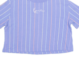 KARL KANI Cropped Pinstripe Mens T-Shirt Purple Crew Neck XS