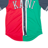 KARL KANI Baseball Mens Jersey Red Button Neck S