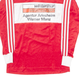 ADIDAS ORIGINALS Mens Football Shirt Jersey Red Long Sleeve Collared M