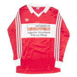 ADIDAS ORIGINALS Mens Football Shirt Jersey Red Long Sleeve Collared M