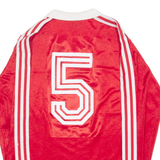 ADIDAS ORIGINALS Mens Football Shirt Jersey Red Long Sleeve Collared M