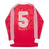 ADIDAS ORIGINALS Mens Football Shirt Jersey Red Long Sleeve Collared M