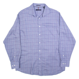 TOMMY HILFIGER Mens Shirt Blue Check Long Sleeve L