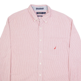 NAUTICA Mens Shirt Pink Striped Long Sleeve L