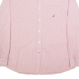 NAUTICA Mens Shirt Pink Striped Long Sleeve L