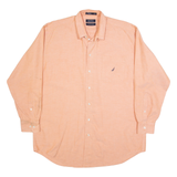 NAUTICA Mens Plain Shirt Orange Long Sleeve XL
