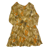HOT DATE Womens Day Dress Brown 90s Crazy Pattern Knee Length M