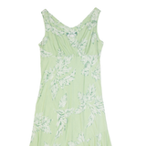TWO PALMS Womens Day Dress Green 90s Floral Sleeveless Long L