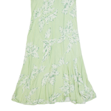 TWO PALMS Womens Day Dress Green 90s Floral Sleeveless Long L