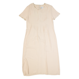 JEFFREY & DARA Womens Day Dress Cream 90s Short Sleeve Long L