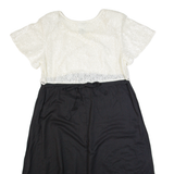 FASHION BUG Womens A-Line Dress Black 90s Short Sleeve Long XL