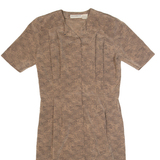 LIZ CLAIRBORNE Womens Pencil Dress Brown 90s Crazy Pattern Midi M