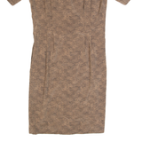LIZ CLAIRBORNE Womens Pencil Dress Brown 90s Crazy Pattern Midi M