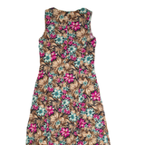 ROBBIE BEE Womens Tea Dress Blue 90s Floral Sleeveless Long S