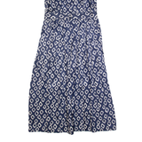 MAGGIE BOUTIQUE Womens A-Line Dress Blue Spotted Short Sleeve Long M