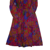 CHEL'SEA LTD Womens A-Line Dress Red 90s Crazy Pattern Long S
