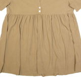 ZARA Womens Day Dress Beige Short Sleeve Knee Length S