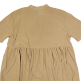 ZARA Womens Day Dress Beige Short Sleeve Knee Length S