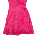 ZARA WOMAN Womens Wrap Dress Pink Sleeveless Knee Length S