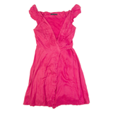 ZARA WOMAN Womens Wrap Dress Pink Sleeveless Knee Length S