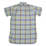 TOUCH AG Womens Shirt Dress Blue Check Short Sleeve Knee Length S