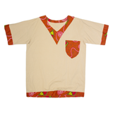 Womens Shirt Dress Beige Short Sleeve Knee Length L