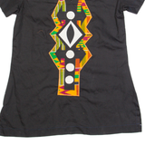 Womens Shift Dress Black Short Sleeve Knee Length S