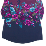 JOULES Womens Day Dress Purple Floral Knee Length UK 14