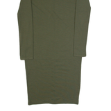 ZARA TRAFALUC Womens Bodycon Dress Green Long Sleeve Midi S