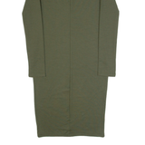 ZARA TRAFALUC Womens Bodycon Dress Green Long Sleeve Midi S