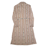 MYRIAM Womens Day Dress Brown 90s Striped Long Sleeve Long L