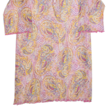 BELLADONNA Womens Day Dress Pink Paisley Knee Length S