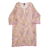 BELLADONNA Womens Day Dress Pink Paisley Knee Length S