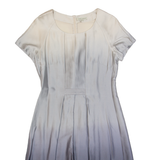KAREN MILLEN Ombre Womens Fit & Flare Dress Grey Silk Knee Length UK 8